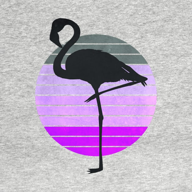 Flamingo Silhouette Reto Style by AlondraHanley